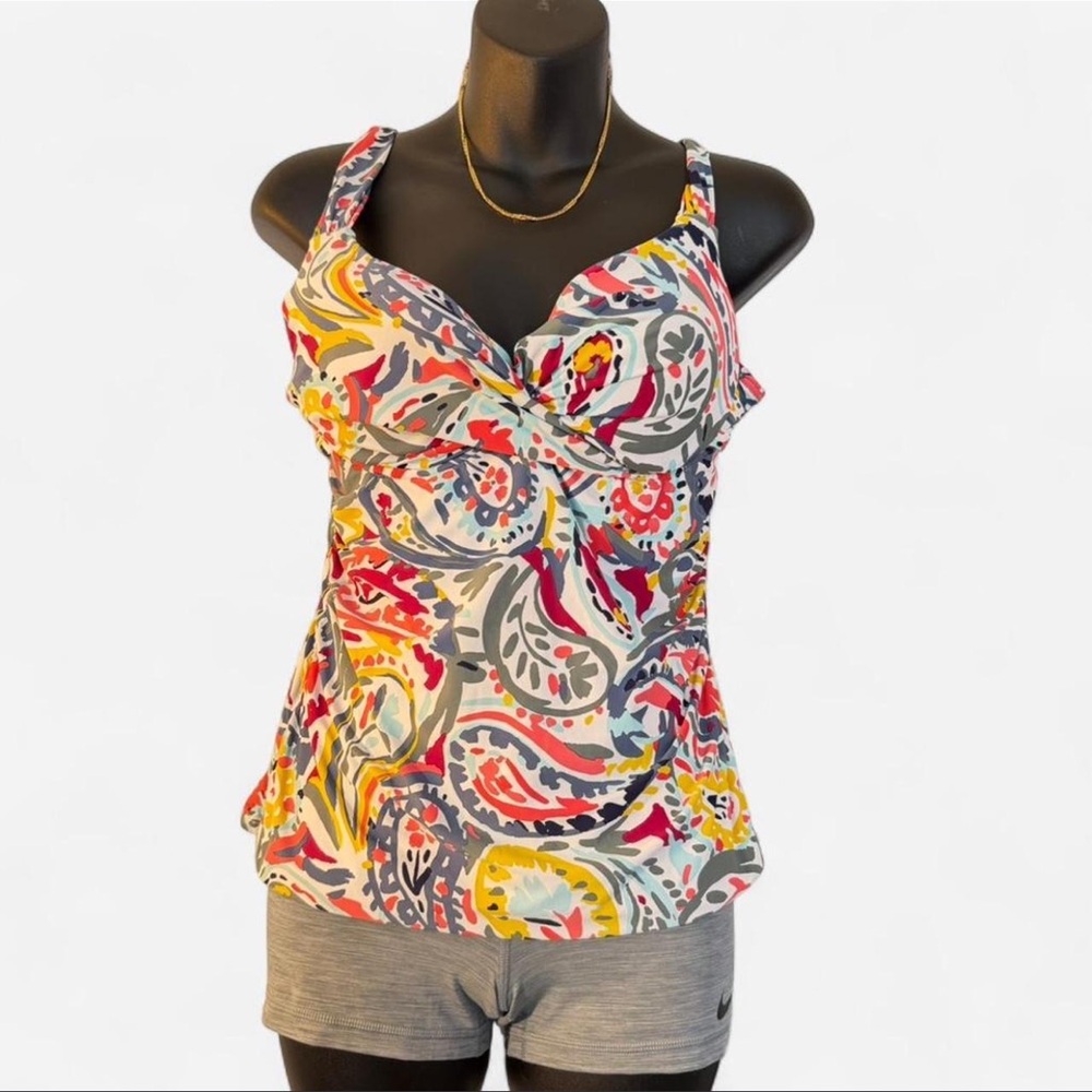 Ann Cole Colorful Paisley Tankini Top (S/M) – NEW